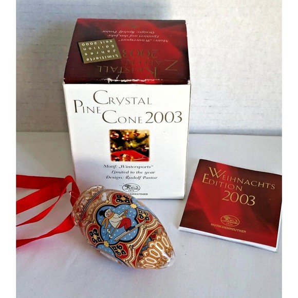Hutschenreuther Other - Hutschenreuther Crystal Christmas Pine Cone Ornament 2003 Wintersports w/ Box